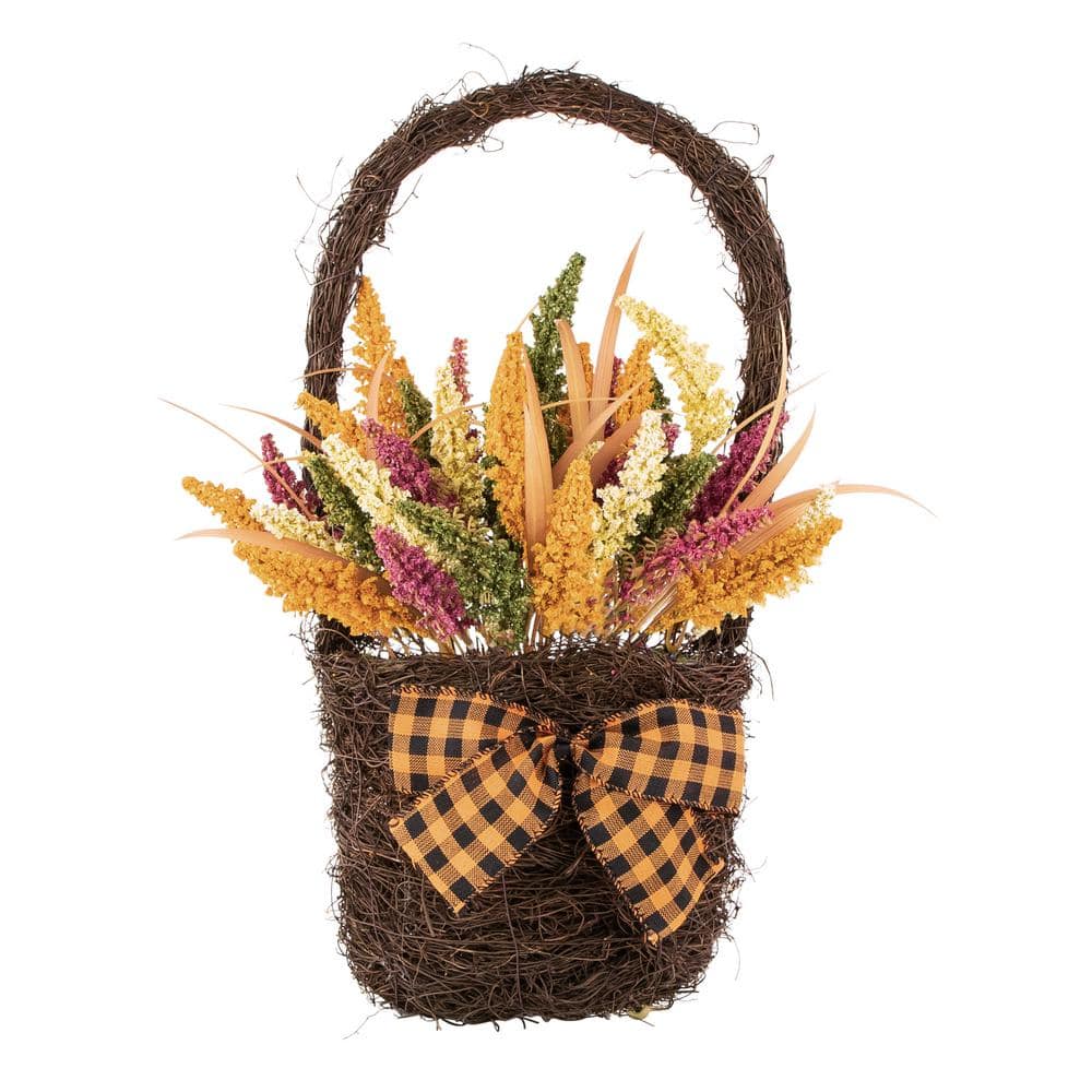 Northlight 22 In Autumn Harvest Hanging Basket With Artificial Fall   Northlight Indoor Fall Decorations 35182609 64 1000 