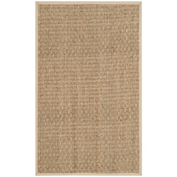 Natural Fiber Beige/Ivory Doormat 3 ft. x 4 ft. Border Area Rug