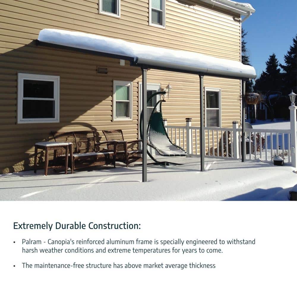 Sierra 10 ft. x 24 ft. Gray Polycarbonate Aluminum Patio Cover