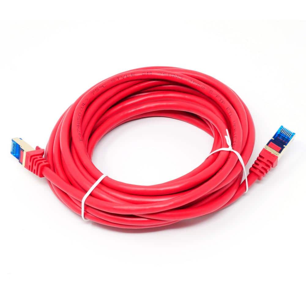 QualGear 20 ft. Cat 7 Round HighSpeed Cable Red QGCAT7R20FTRED The Home Depot