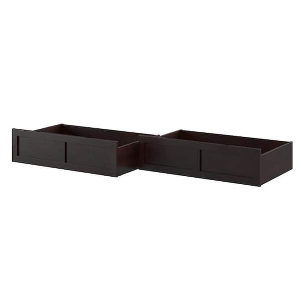 AFI Espresso Dark Brown Size (36 3/8 In. Wide, 23 3/8 in. Depth, 10 1/4 in. Height) Roller Bed Drawers (Set of 2)