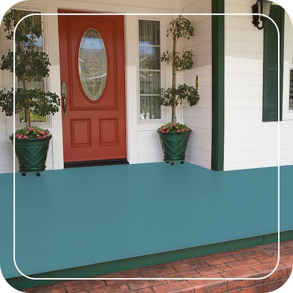 1 gal. #BIC-53 Turquoise Low-Lustre Enamel Interior/Exterior Porch and Patio Floor Paint