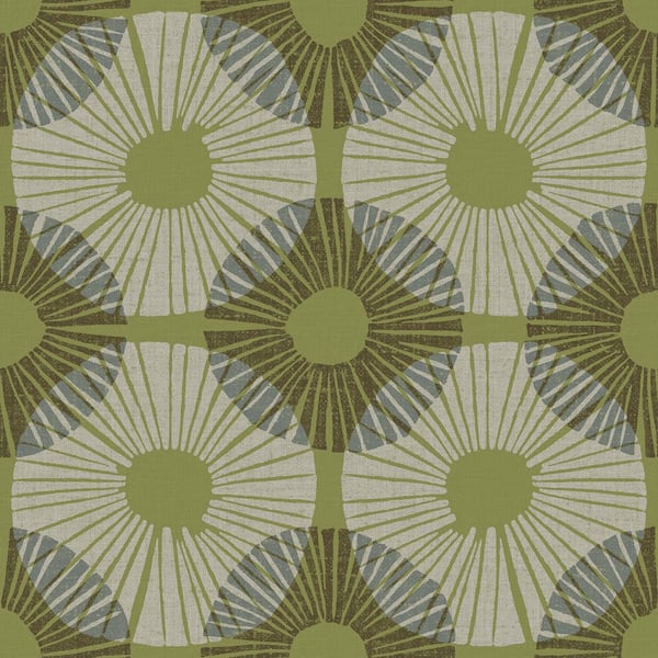 NuWallpaper Superbloom Green Matte Vinyl Peel and Stick Wallpaper