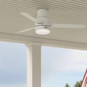 Gilmour 52 in. Matte White Indoor/Outdoor Ceiling Fan with LED Light Kit and Remote Included