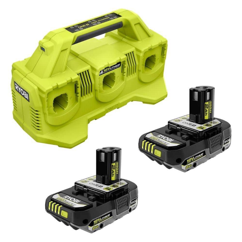 ONE+ 18V 6-Port Fast Charger with ONE+ 18V HIGH PERFORMANCE Lithium-Ion 2.0 Ah Compact Battery (2-Pack) price history on PriceWatchPro