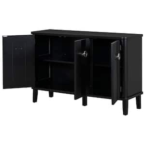 47.2 in. W x 15.7 in. D x 31.8 in. H Bathroom Black Linen Cabinet