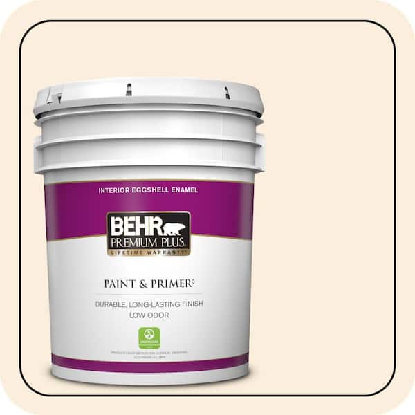 BEHR PREMIUM PLUS 5 gal. #W-D-720 Innocence Eggshell Enamel Low Odor Interior Paint & Primer