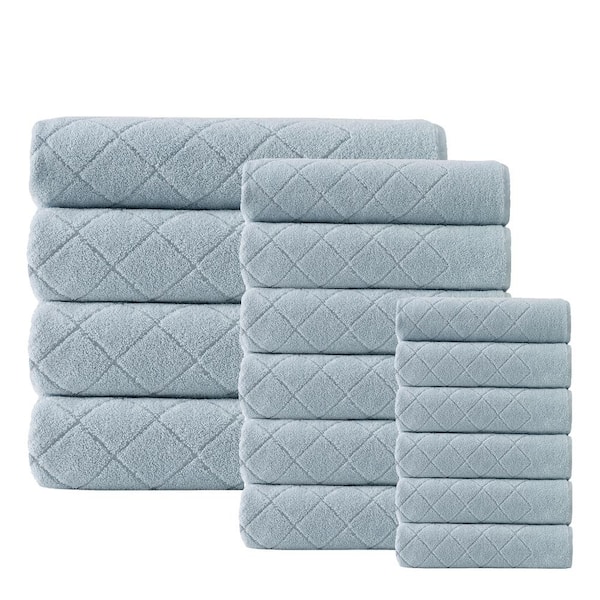 Unbranded Gracious 16-Pieces Green Turkish cotton Towel Set