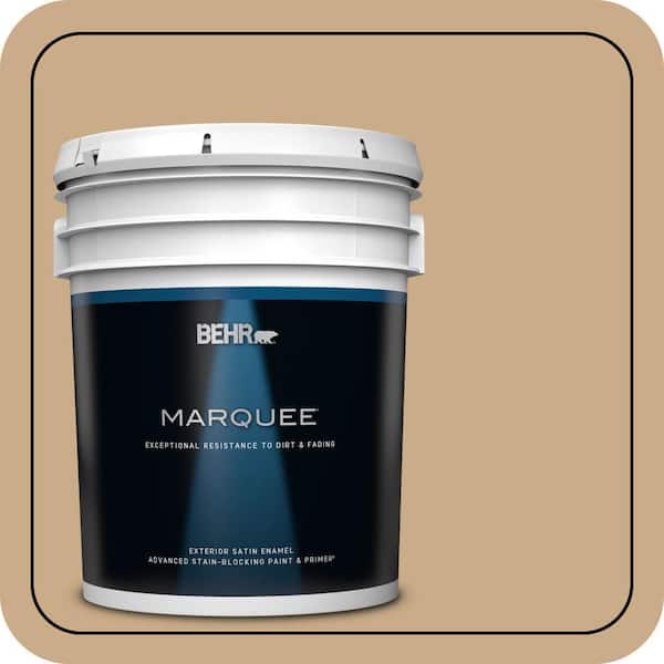 BEHR MARQUEE 5 gal. #N280-4 Perfect Tan Satin Enamel Exterior Paint & Primer