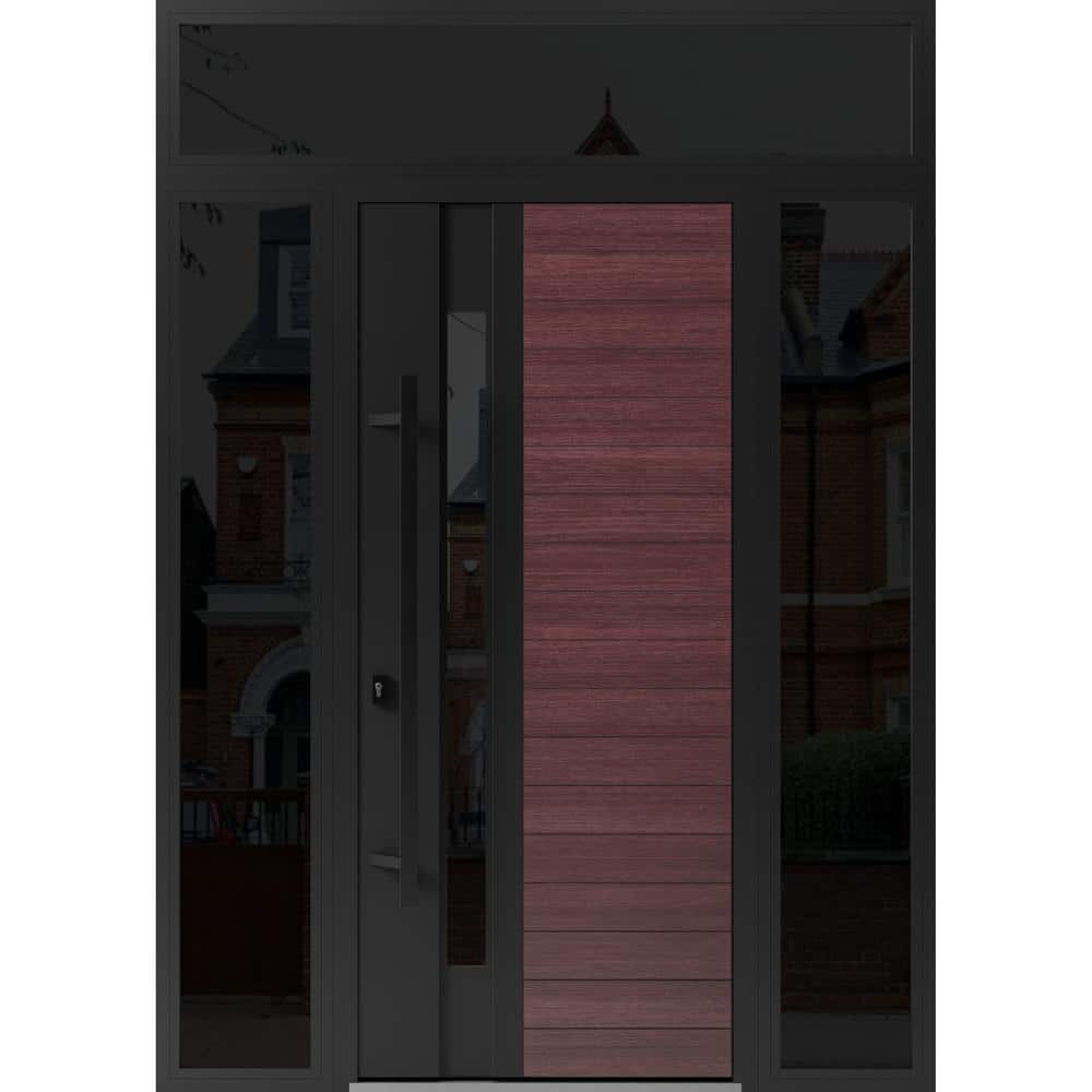 VDOMDOORS 0162 68 in. x 96 in. Right-hand/Inswing 3 Sidelight Tinted ...