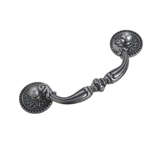 10-Pack Tipton 3.78 in. (96mm) Modern Decorative Pewter Cabinet Ring Pull Handles for Cabinets and Drawers