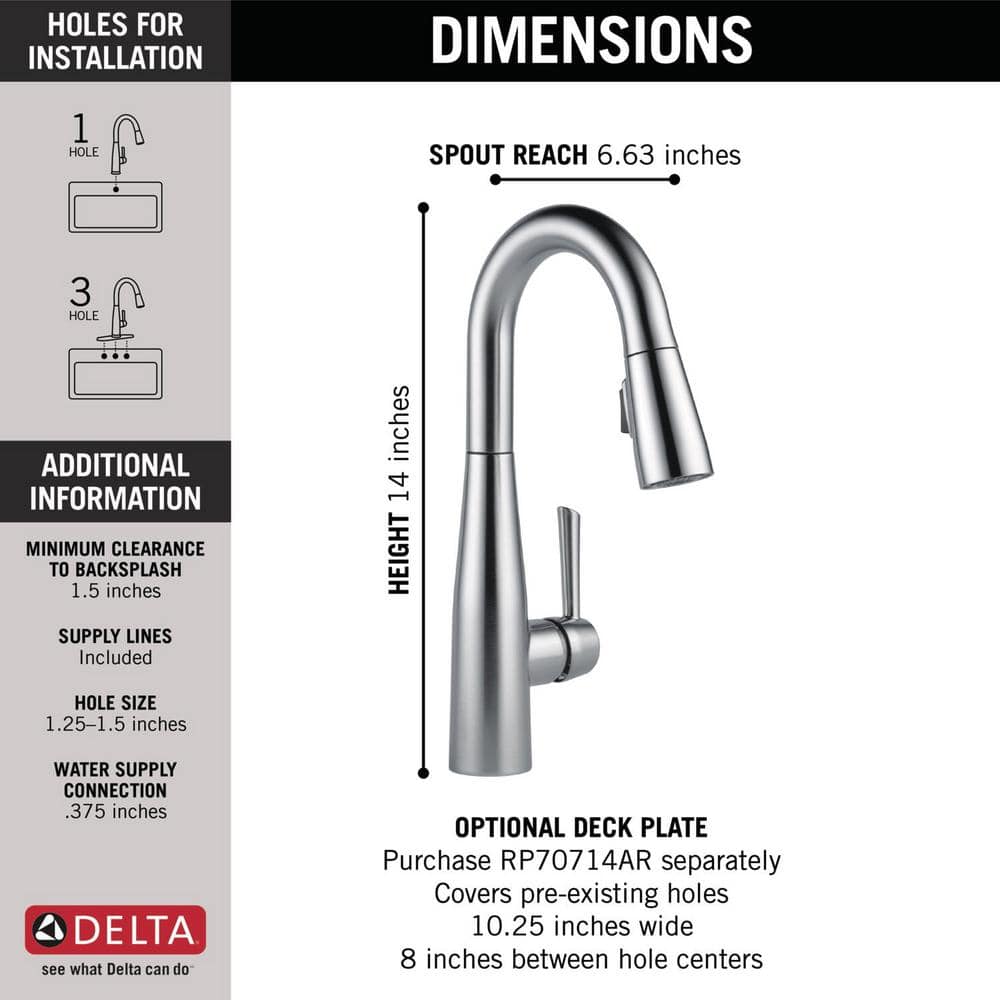 Arctic Stainless Transitional Pull-Out Spray Kitchen Faucet