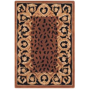Naples Black/Gold Doormat 2 ft. x 3 ft. Animal Print Area Rug