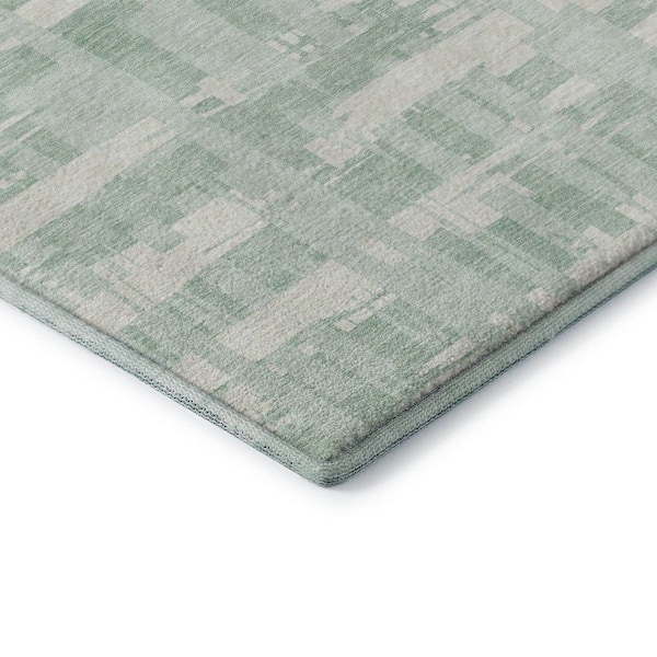 Mayfield Premium Machine Washable Abstract AMF1849 Mint 9 ft. x 12 ft. Area Rug