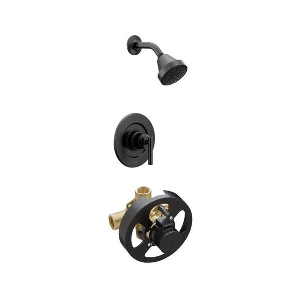 Gibson Matte Black Shower Faucet Trim Kit (Valve Not Included) and Brass Rough-In Tub/Shower Valve Combo