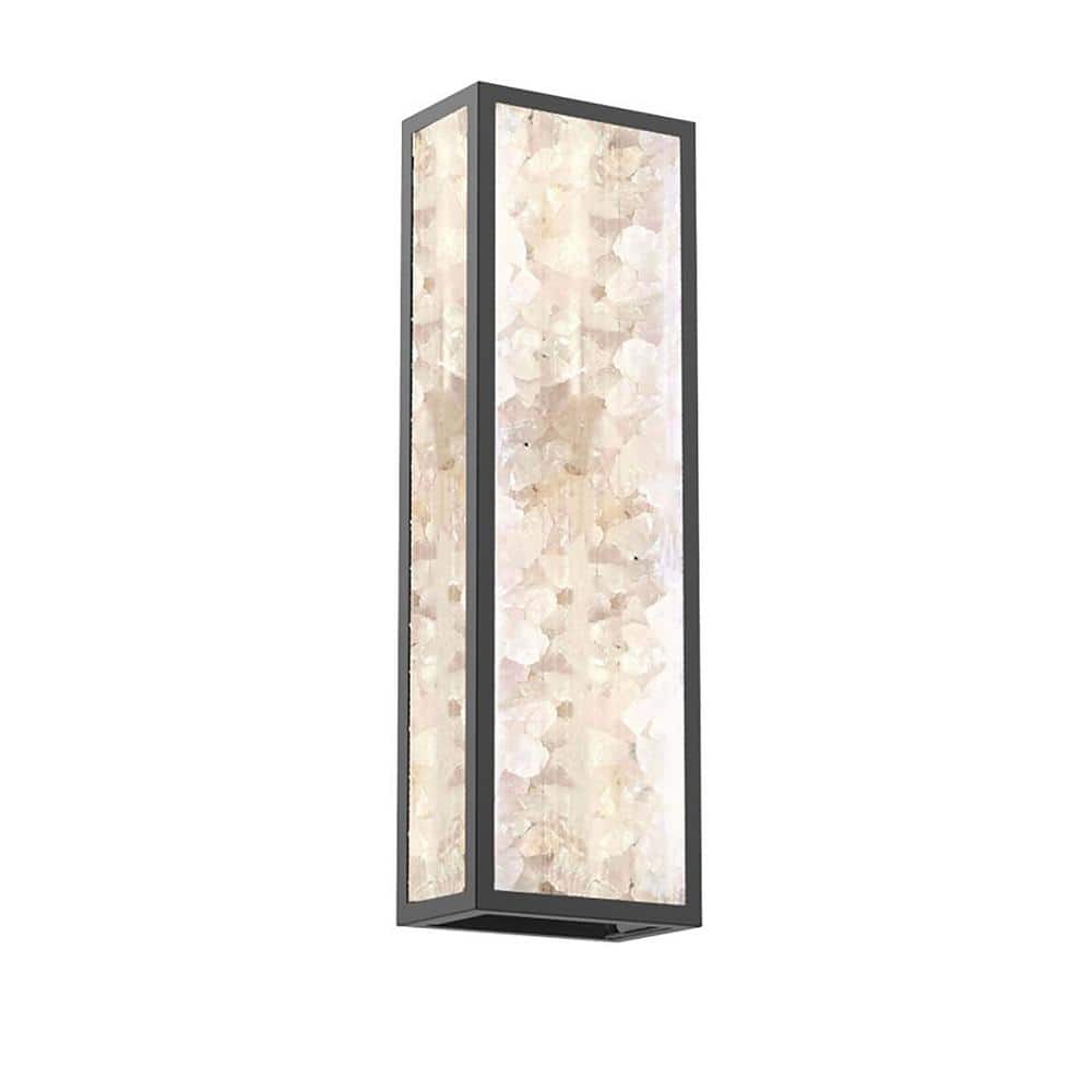 Salt Creek 32 in. Black Indoor/Outdoor Hardwired Wall LED Sconce with Clear Acrylic Shade and Quartz Crystalline Inserts price history on PriceWatchPro