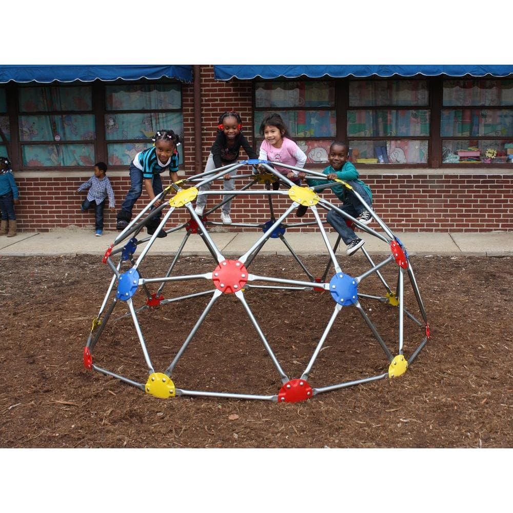 Multicolor Galvanized Steel Geodome Climber with Swing