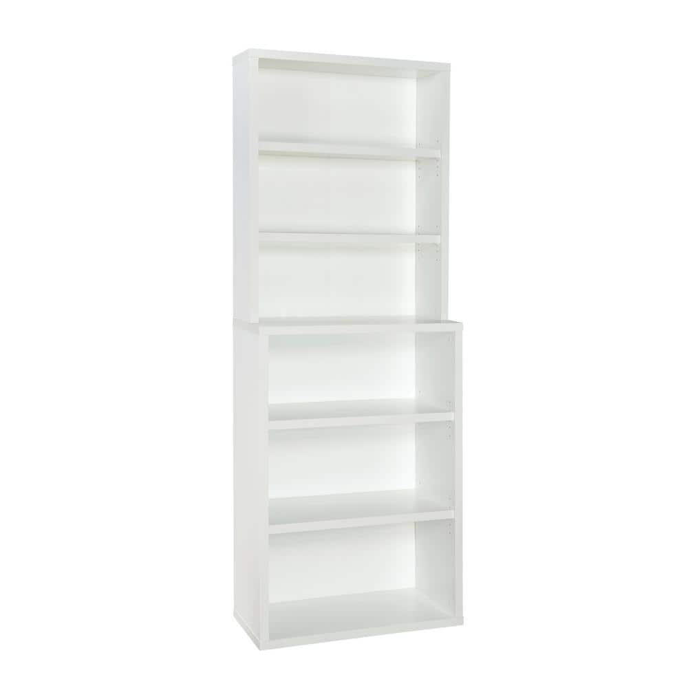 82 in. H x 30 in. W x 14 in. D White Wood 6-Cube Storage Organizer