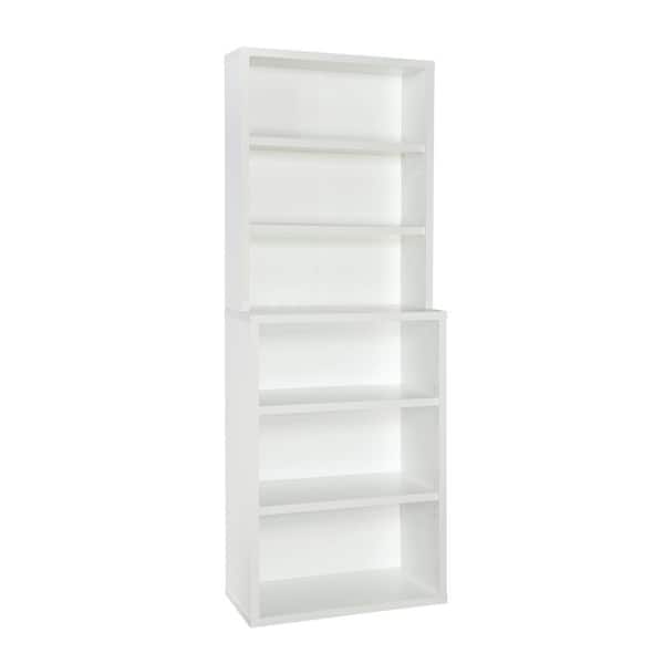 White Wood 6 Cube Storage Organizer, Bookcase 30 Inches High