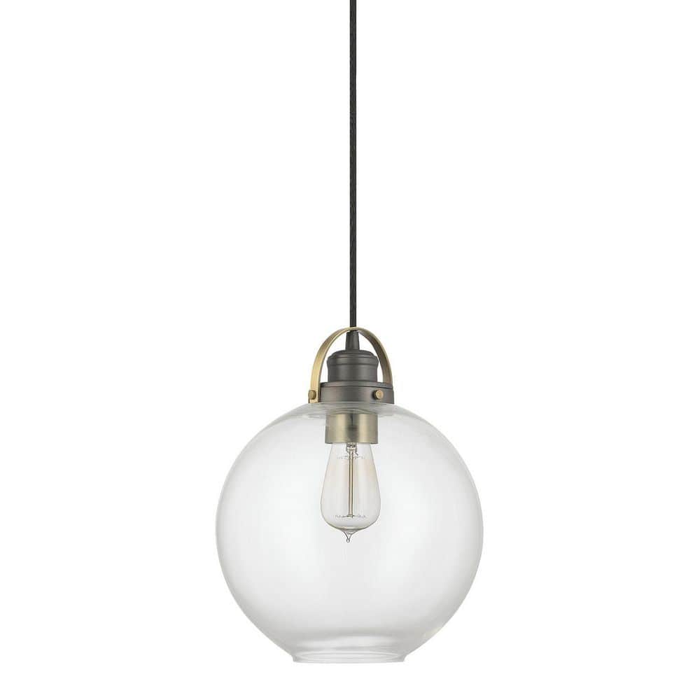 Dean 100-Watt 1-Light Polished Nickel Pendant Light with Clear Glass Globe Shade and No Bulbs Included price history on PriceWatchPro