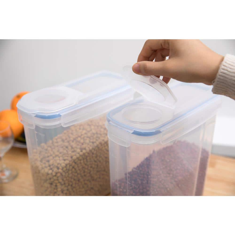 Clear BPA-Free Plastic Food Storage Containers with Airtight Lids, Set of 2