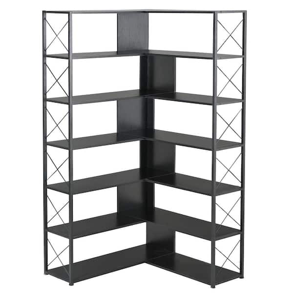 Shop Generic Metal Wall Mounted Adhesive Corner Storage Shelves, Black