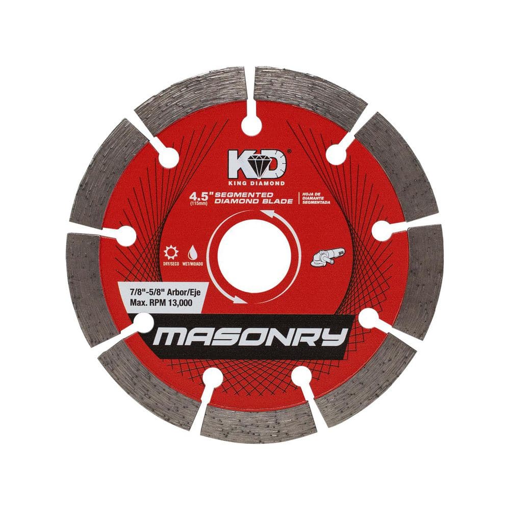 KING DIAMOND - 4-1/2 in. Masonry Material Cutting Segmented Rim Diamond Blade