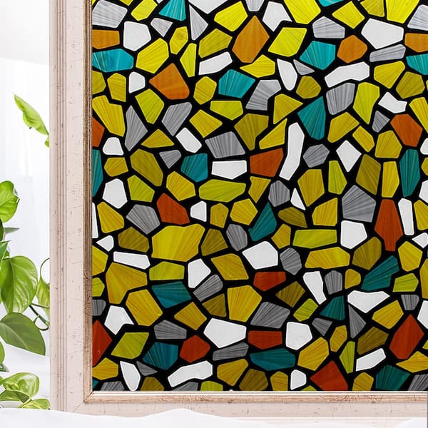 COTTON COLORS 35.4 in. x 78.7 in. Decorative and Privacy Window Film