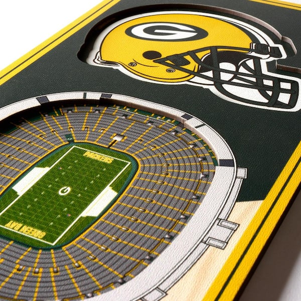 YouTheFan 954026 6 x 19 in. NFL Green Bay Packers 3D Stadium Banner - Lambeau Field