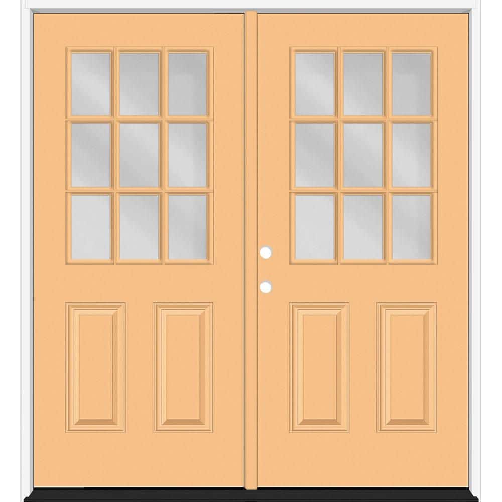 Reliant 72 in. x 80 in. 2P 1/2L 9L-SDL Clear Glass RHIS Jackfruit Finish Fiberglass Double Prehung Front Door 4 in. Jamb price history on PriceWatchPro