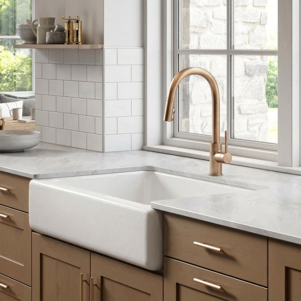 SINKOLOGY Grace 34 in. Farmhouse Apron Front Undermount Single Bowl ...