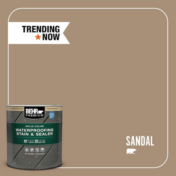 BEHR PREMIUM 1 qt. #SC-121 Sandal Solid Color Waterproofing Exterior Wood Stain and Sealer