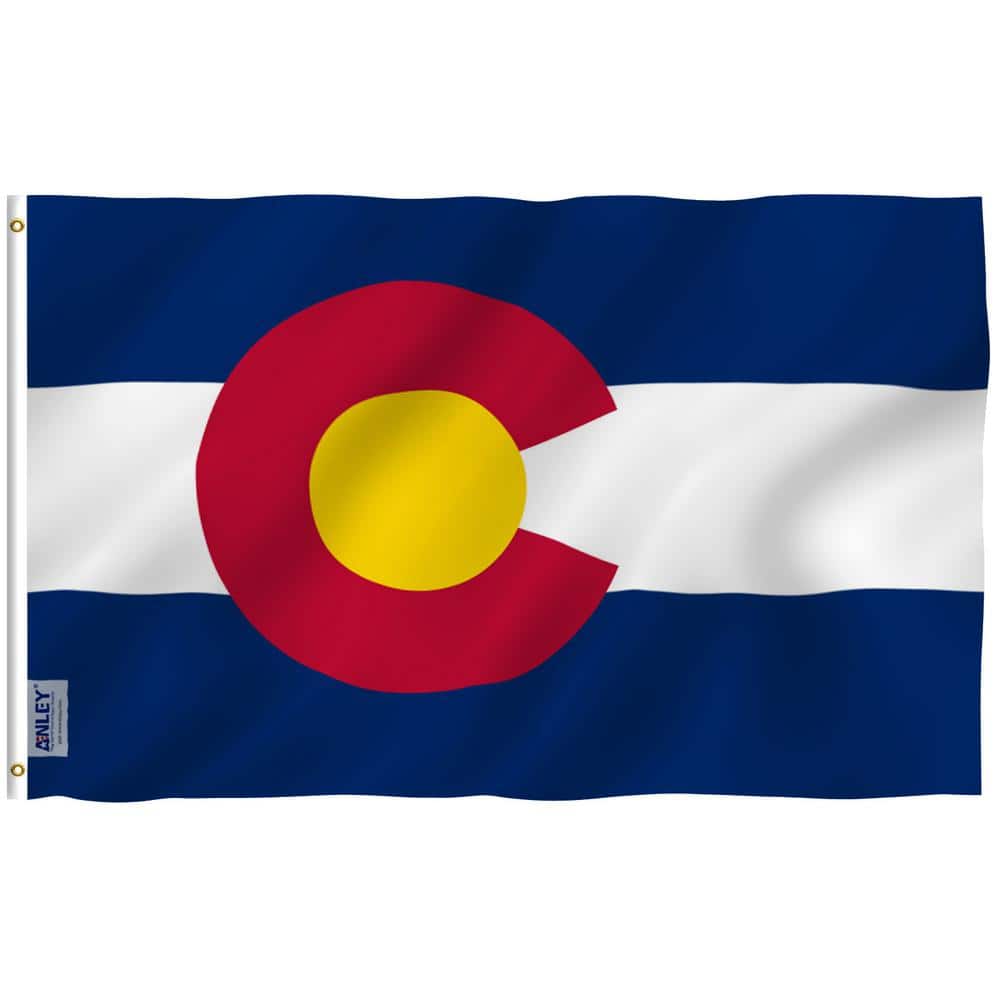 Fly Breeze 3 ft. x 5 ft. Colorado State Flag 2-Sided Flag Banner with Brass