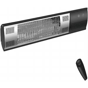 1,500-Watt 23.6 in. Outdoor Wall Mounted Metal Infrared Electric Patio Heater with Remote in Black