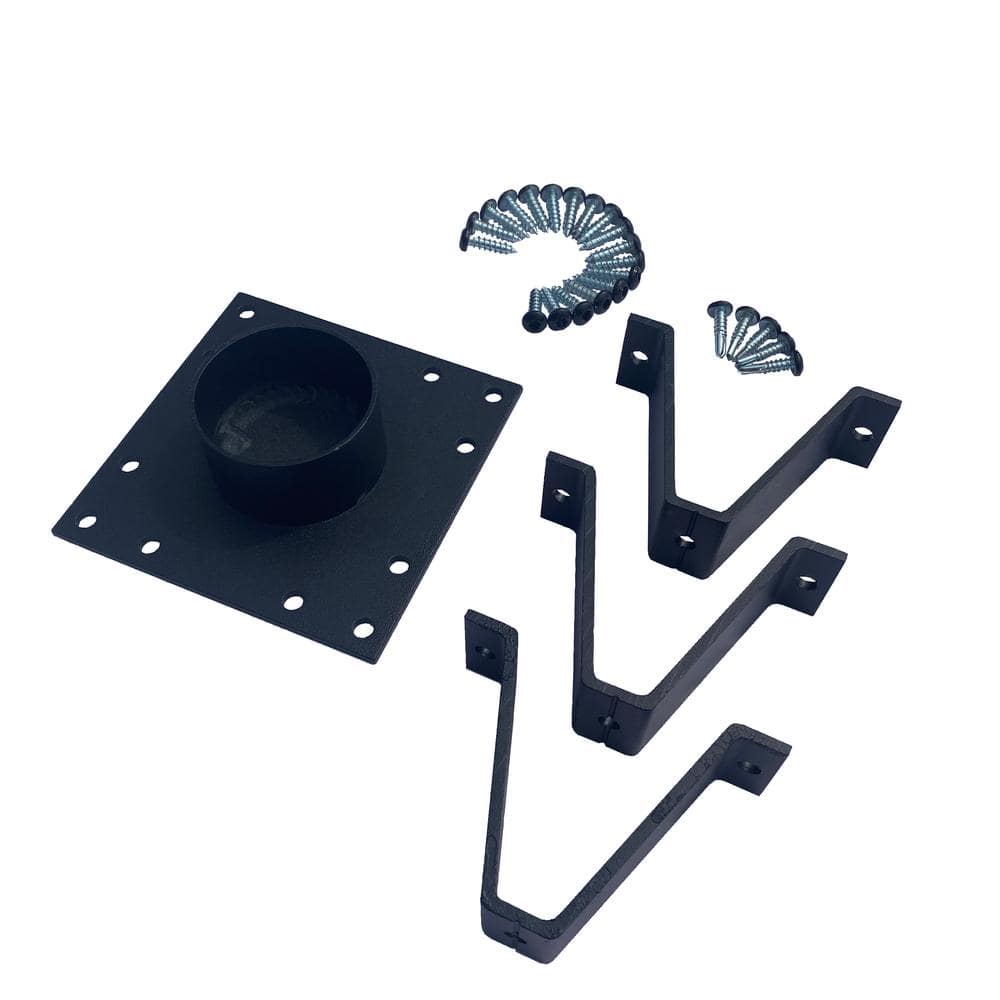 Cityside Black Over The Post Drink Rail Adapter Kit for 6 ft. Line Section