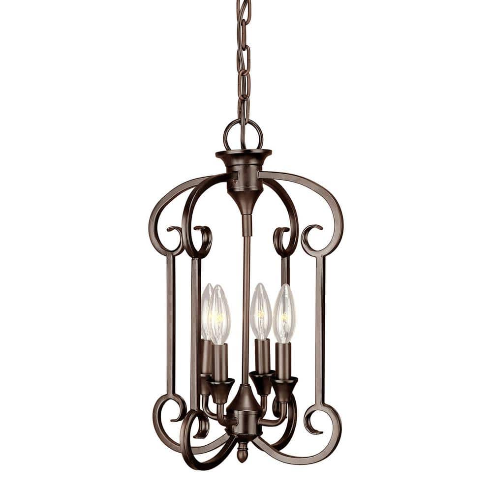 William 4-Light Antique Bronze Chandelier