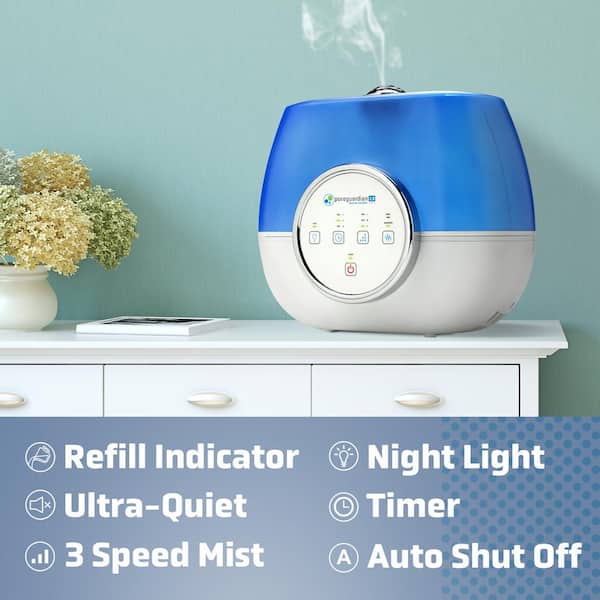 Pure Guardian 2-Gal. 120-Hour Ultrasonic Warm and Cool Mist Humidifier with  Aromatherapy H4810AR - The Home Depot