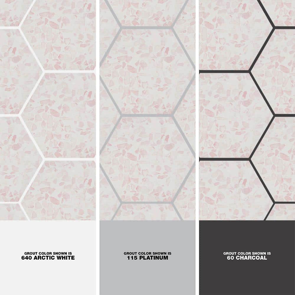 Pink Hexagon Terrazzo Look Porcelain Floor & Wall Tile