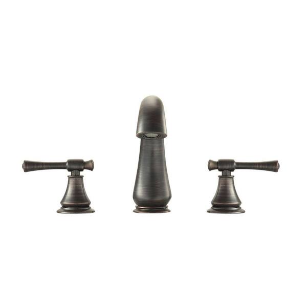 2 Handle Mid Arc Bathroom Faucet, Triton Wall Mount Bathroom Faucet Lever Handles Oil Rubbed Bronze