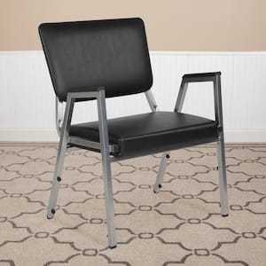 Hercules Series Vinyl 1000 lbs. Rated Bariatric Medical Reception Chair in Antimicrobial Black Vinyl with Arms