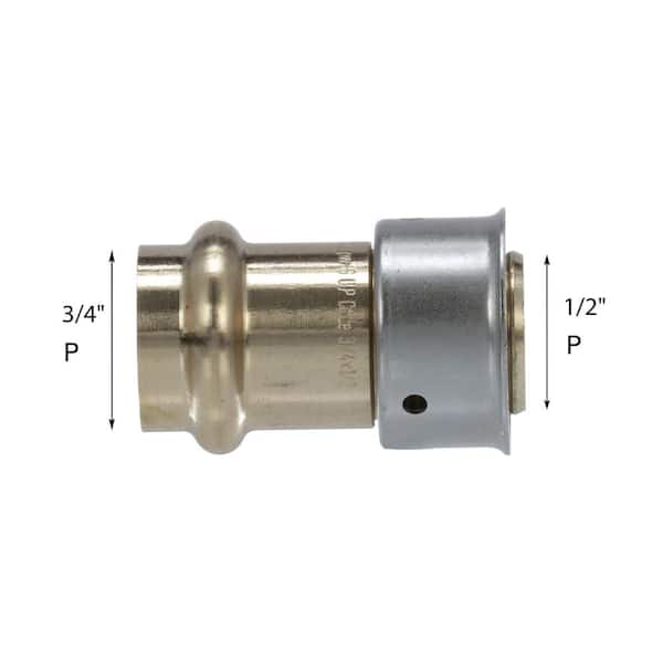 PureFlow 3/4 in. x 1/2 in. Press Zero-Lead Bronze Transition Coupling (10-Pack)