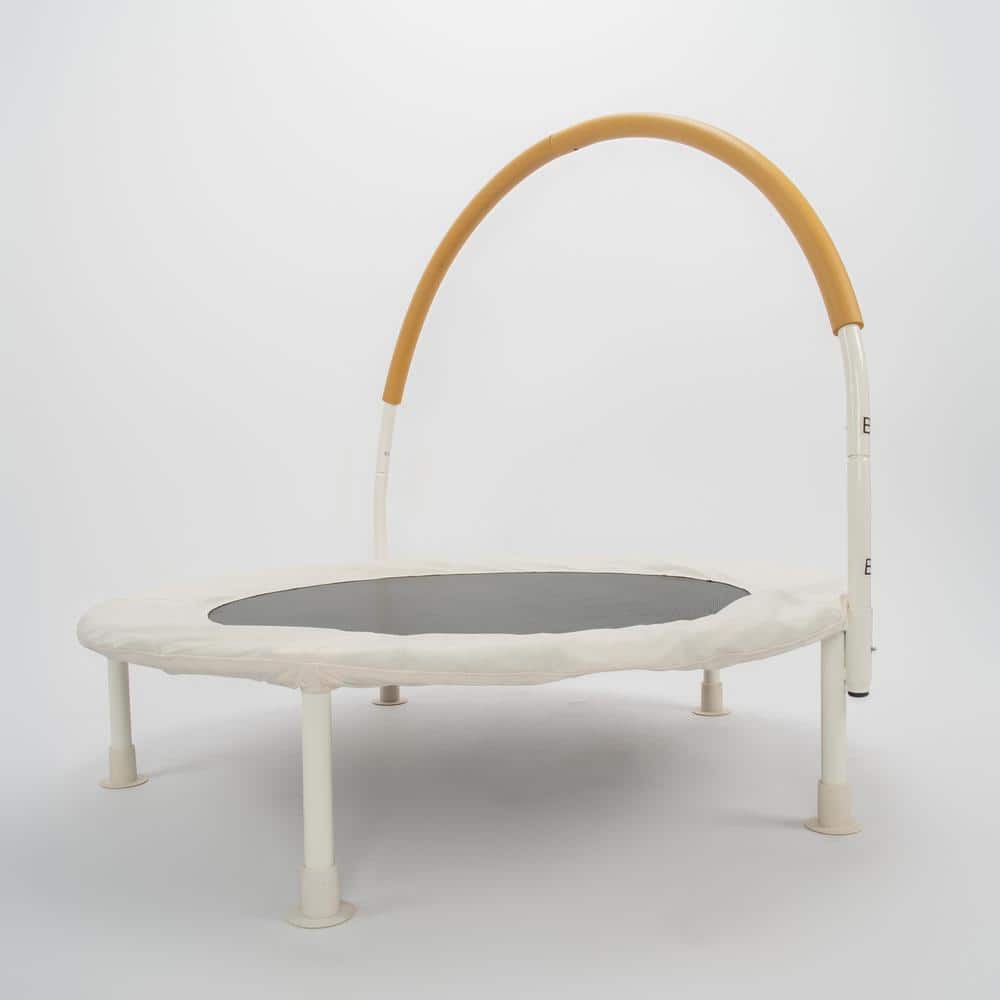 Ivory White 36" Round Kids' Trampoline with Steel Frame