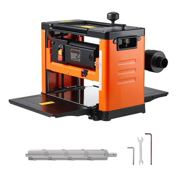 Thickness Planer 13 in. Benchtop Woodworking Spiral Cutterhead 24 Inserts 2000W 23500 RPM for Hard & Soft Wood Material