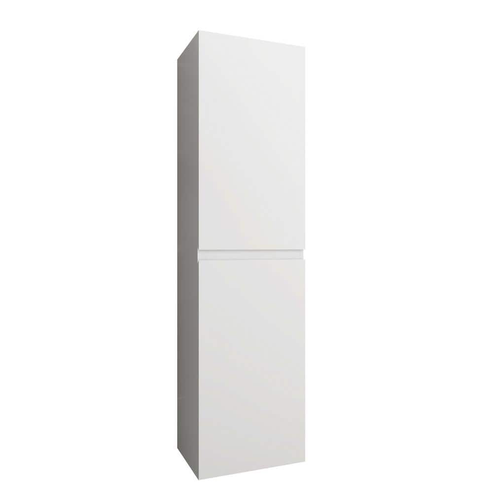 16 in. W x 12 in. D x 60 in. H Bathroom Storage Wall Cabinet in HG-White
