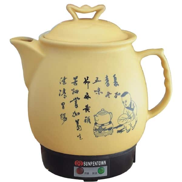 SPT 16-Cup Beige Ceramic Electric Kettle with Keep Warm Setting