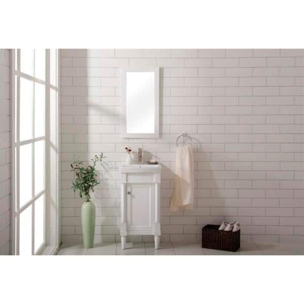 White Ceramic Top Single Freestanding Bathroom Vanity