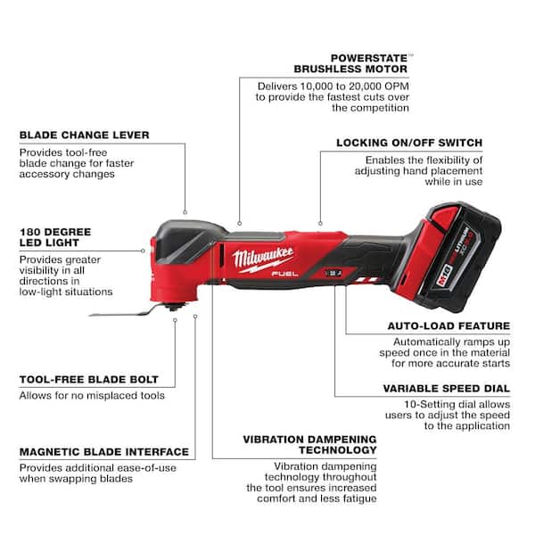 Milwaukee M18 FUEL 18V Lithium-Ion Cordless Brushless Oscillating 