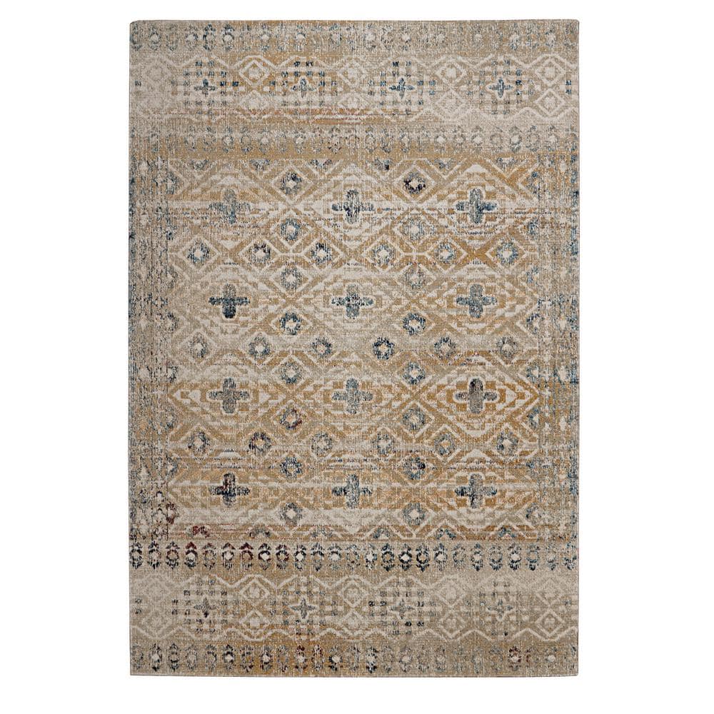 Leopold Sand and Blue 3 ft.x 5 ft. Area Rug price history on PriceWatchPro