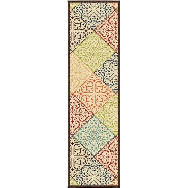 Unbranded Walker Multi 2 ft. x 8 ft. Indoor/Outdoor Runner Rug