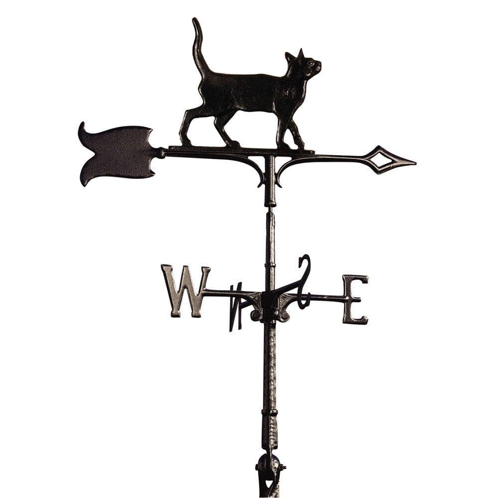Black Recycled Aluminum Cat Standing Weathervane, 30 inches